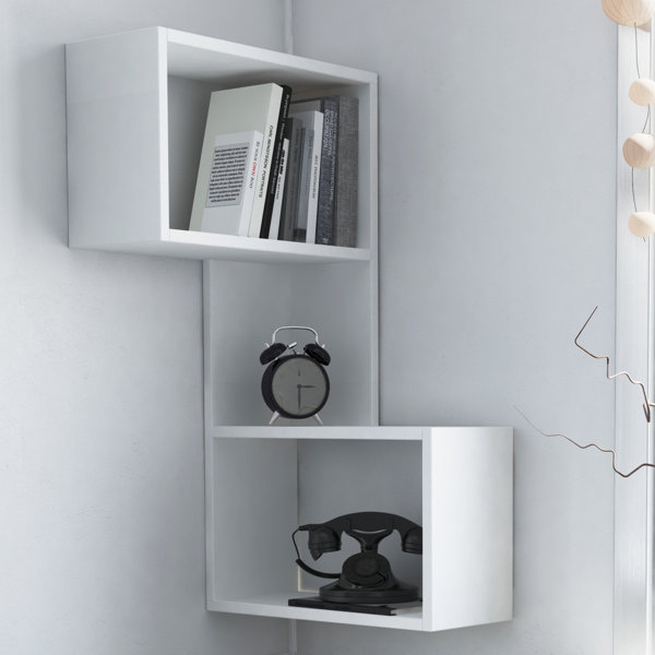 White wall shelving deals unit